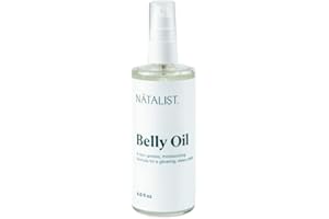 NATALIST Belly Oil Spray Moisturizer Hydrating, Smoothing Natural Stretch Mark Skincare Serum - Nourishing Rub Organic Argan, Coconut & Shea Butter Soothes Itchy Dry Skin for Women - 4 fl oz