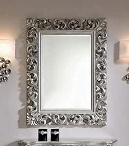 Artissimo Barroco Espejo de Pared Plata, Piso/Peluquería Espejo, 120 x