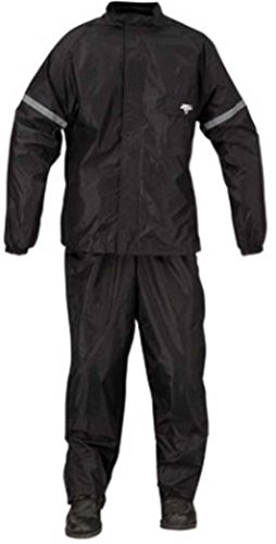 Nelson-Rigg WP-8000 Weatherpro Men's 2-Piece Sports Bike Motorcycle Rain Suits - Black/Black / Medium
