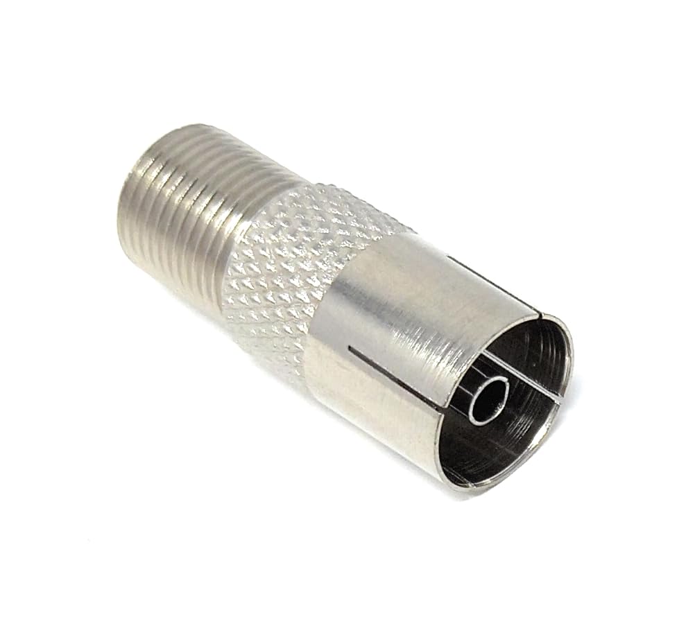 DRUT 1pcs F Type Connector Socket to TV RF Socket Coax Aerial Antenna Female to Female Cable Adapter (Silver)