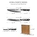KYOKU Daimyo Series, 3-Piece Knife Block Set - Japanese VG10 Steel Damascus Blade - 8-Inch Chef Knife & 8-Inch Bread Knife & 3.5-Inch Paring Knife & Magnetic Bamboo Block