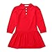 Z by Yoon Little Girls Red Long Sleeve School Uniform Polo Dress 3T-7