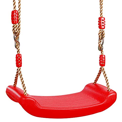 Schaukel Schaukelsitz für Kinder Kleinkinder Jugendliche Höhenverstellbar SchaukelSpielplatz für Garten Indoor Outdoor Spiele Rot