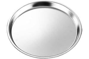 YARNOW 1 Pcs Stainless Steel Round Dinner Plate, Metal Camping Plate, 6 Inch Stainless Steel Plate for Kitchen BBQ Party ( Si