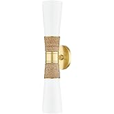Mitzi H709102-AGB MICA - 2 Light Wall Sconce 20.25 inches Tall and 4.75 inches Wide - Aged Brass