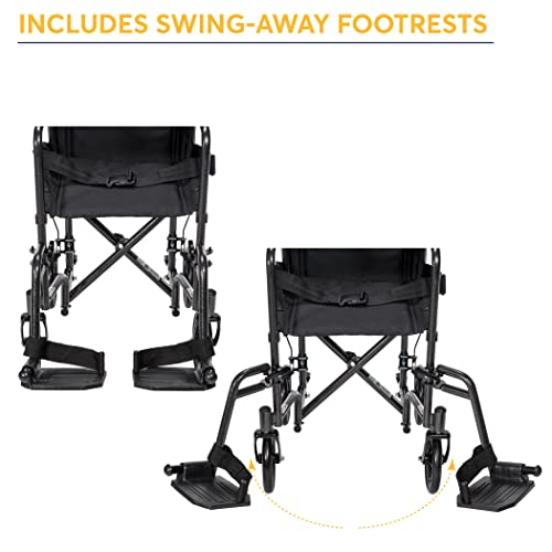 Drive Medical TR39ESV Lightweight Folding Transport Wheelchair With