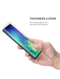 Galaxy S10 Plus Protector de Pantalla de Vidrio Templado, S10 Plus, Escáner de huellas dactilares 3D líquido transparente con borde curvado completo para Samsung Galaxy S10 Plus 2019 2 Pack