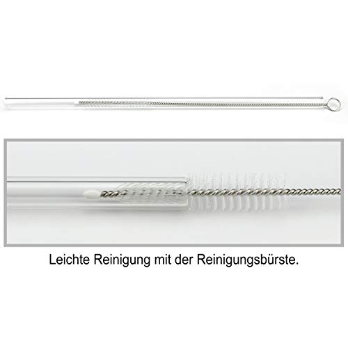 com-four® 6x Glasstrohalme spülmaschinenfest und wiederverwendbar - Glas Strohhalme für Cocktails - Trinkhalme Glas mit… – Bild 8