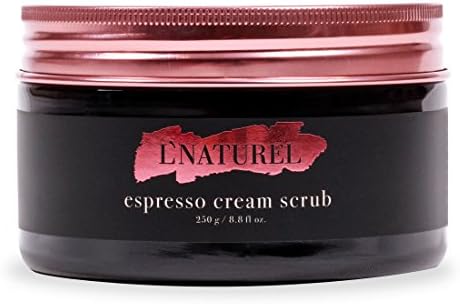 L'NATUREL Espresso Arabica Coffee Cream Exfoliating Exfoliator Moisturizing Natural Detox Skin Face Body Polish Scrub Smoothing Hydrating Moisturizing Skincare Beauty Women, 250 grams/8.8 fl oz