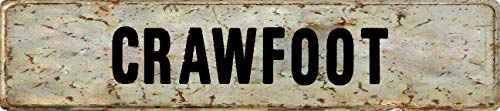 Any and All Graphics CRAWFOOT Rustic Vintage Antique Looking 4"x18" Aluminum Novelty Street Sign