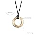 Handmade Brushed Circle Long PU Leather Rope Pendant Necklace for Women