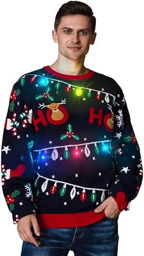 Off The Rack Unisex Herren Lustig Led Leuchtende Weihnactspullover Strickpullis Für Weihnachten