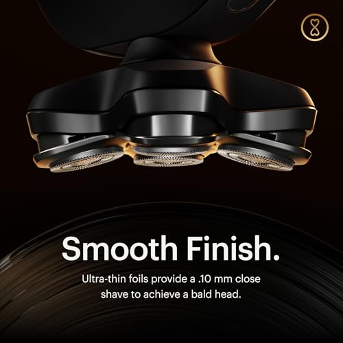 MANSCAPED® The Dome Shaver™ PRO Head Shaver for Bald Men – Five Rotary Blade Design with SkinSafe® & FlexAdjust Technology, Waterproof, USB-C & Wireless Charging Compatible with Travel Lock
