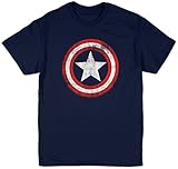Marvel Comics Captain America Shield Men's Navy T-shirt L