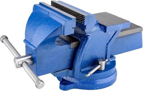 HYCHIKA Bench Vice, 152 mm, 6 Inch, 360° Swivel Vice, Heavy Duty Vice for Workshop, Vice for Drilling, Metalworking, Vice