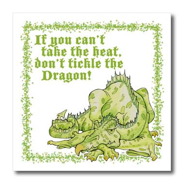 3dRose ht_22854_1 Dragon with Dont Tickle The