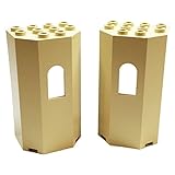 Lego Parts: Panel 3 x 4 x 6 Castle Turret Wall with Window (Pack of 2 - Tan)