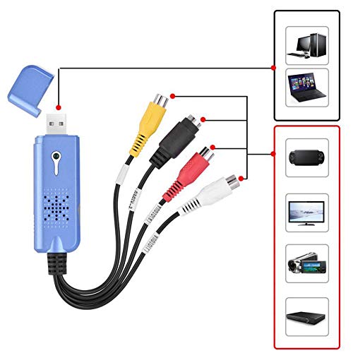 USB 2.0 Video Capture Card Converter Audio Video Grabber Adapter TV Tuner for Computer Win XP 7 8 10 NTSC PAL