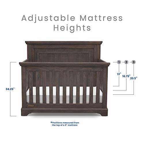 Simmons Kids SlumberTime Paloma 4in1 Convertible Crib, Rustic Grey Pricepulse
