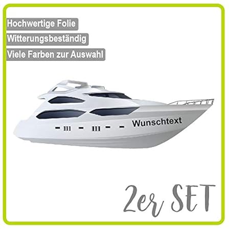 Dinger-Design Bootsaufkleber - 2 Stück Boot Wunschtext Aufkleber - Boot Name Beschriftung Aufkleber Kennzeichen Wunschname (S