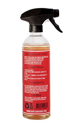 NATURAL CARPET+UPHOLSTERY CLEANER - Natural Soy base formula works great for all Carpets, Pet stains, Upholstery & Odors - children & Pet safe, 16FLoz made in USA