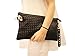 Ladies Punk Rivet Studded Spike Quilted Evening Party Clutch Purse Wallet Handbag