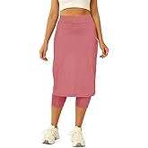 Aurgelmir Womens Tennis Skirt with Capris Leggings Golf Knee Length Skorts Athletic Long Skirts for Women with Pockets