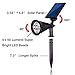 2-in-1 Adjustable Wall Landscape Solar Lights Outdoor Solar Spotlight with Automatic On/Off Sensor for Patio Lawn Garden