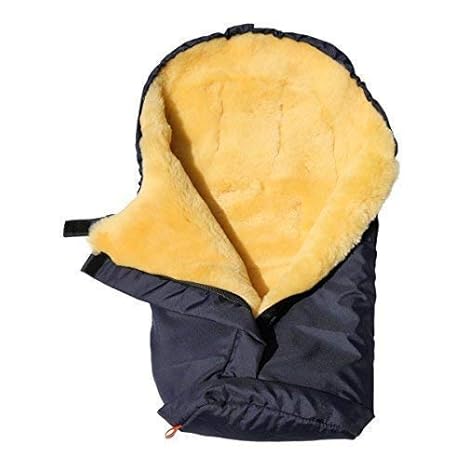 Lammfell - KINDERWAGEN FUßSACK Baby Fußwärmer Farbe Blau