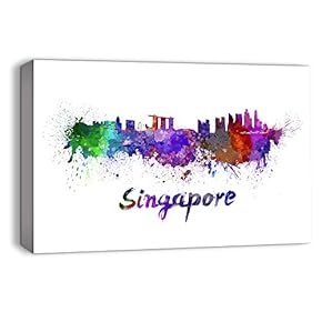 Canvas Wall Art Watercolor Abstract Ink Splash Painting Artwork for Home Prints Framed - 12x18 inches