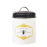 Amici Home, A7CDI023R, Honey Bee Design Metal Storage Canister, Food Safe, Push Top Lid, 64 Ounces, Medium