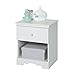 South Shore Crystal 1-Drawer Nightstand, Pure White with Crystal-Like Knob