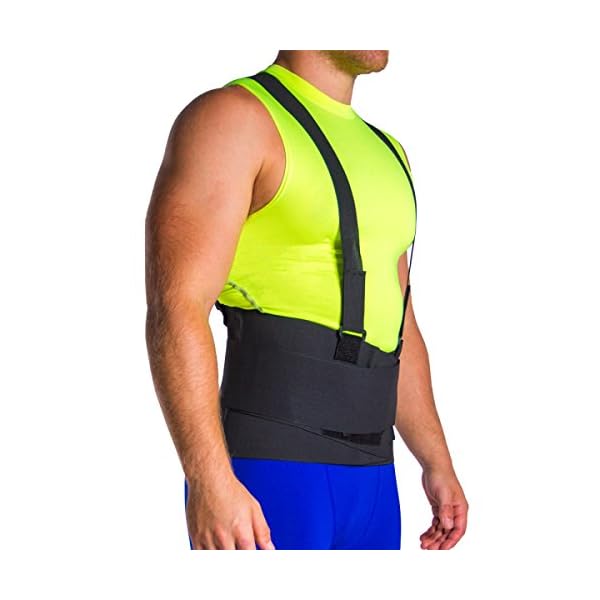 BraceAbility Industrial Work Back Brace Removable Suspender Straps