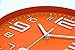 45MinST 10 Inch 3D Number Dial Face Modern Wall Clock, Silent Non-Ticking Round Home Decor Wall Clock with Arabic Numerals, Colorful Dial Face (Orange)