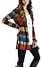 ECOWISH Womens Cardigans Striped Long Sleeve Open Front Stitching Casual Kimono Cardigans Red S