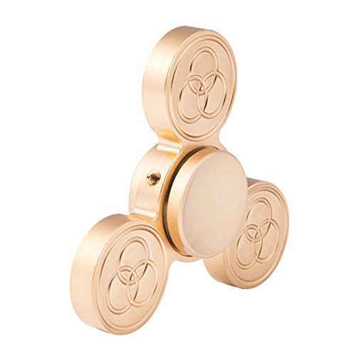 Spinner Fidget EDC ADHD Focus Toy Ultra Durable High Speed 1-5 Min Spins Precision brass (Gold)