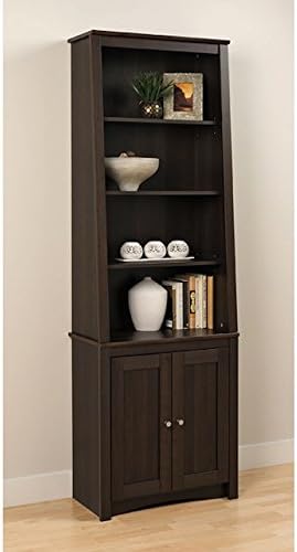 Everett Espresso Slant-back Shaker Door Modern Wood Bookcase