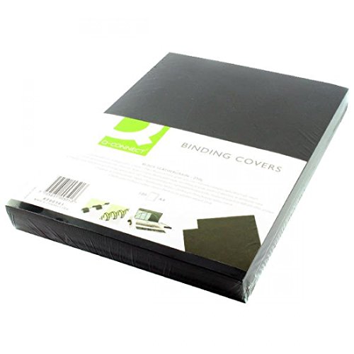 Q-Connect A4 Binding Comb Covers Leathergrain - Black (Pack of 100)
