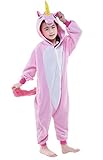 Newcosplay Children Unisex Unicorn Onesie Pajamas Costume (115#, New Pink Unicorn)