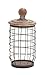 Deco 79 Farmhouse Cylinder Fir Wood and Metal Mesh Wire Jar 7