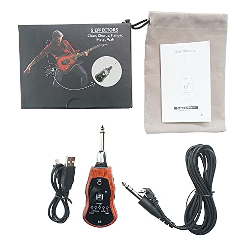 OW Portable Guitar Headphone Amp Synthesizer Pocket Guitar Plug Guitar Amplifier Rechargeable