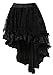 Coswe Women's Solid Color Lace Asymmetrical High Low Corset Skirt