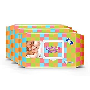 Om Skincare Baby Wipes with Aloe Vera – 80 Piece (White, Pack of 3)