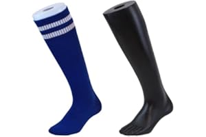 WellieSTR 2 Color Sock Model Mannequin Foot Sock Display Mold Long Stocking White and Black