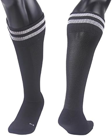 Meso Girls' 1 Pair Knee High Sports Socks for Baseball/Soccer/Lacrosse XS(Black)