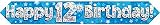 OakTree 9ft Happy 12th Birthday Blue Foil Holographic Banner