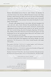 The Hermeneutics of the Subject: Lectures at the