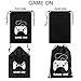 AhlsenL 24 Pack Video Game Bags Black Gaming Party Bags Pattern White Gamepad Two Drawstring with Button Non-Woven Fabrics for Kids Birthday Party