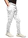 HEMOON Men's Jogging Pants Tracksuit Training Running Trousers White L