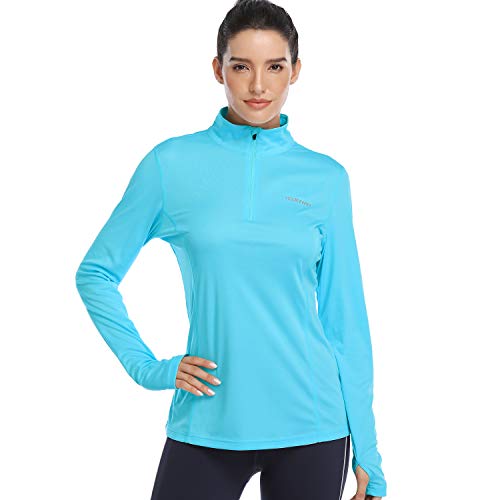 HISKYWIN Womens UPF 50+ Sun Protection Tops Long Sleeve HalfZip Thumb